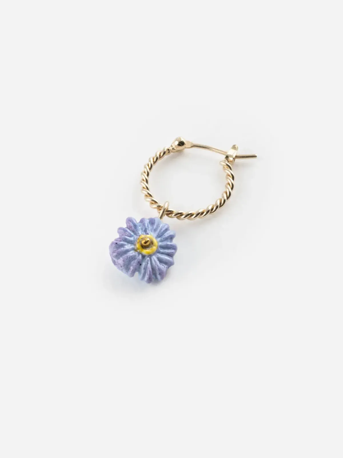 Mini créole fleur anémone blue - Vendue à l'unité>NACH BIJOUX Discount