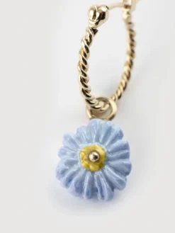 Mini créole fleur anémone blue - Vendue à l'unité><noscript><img width=