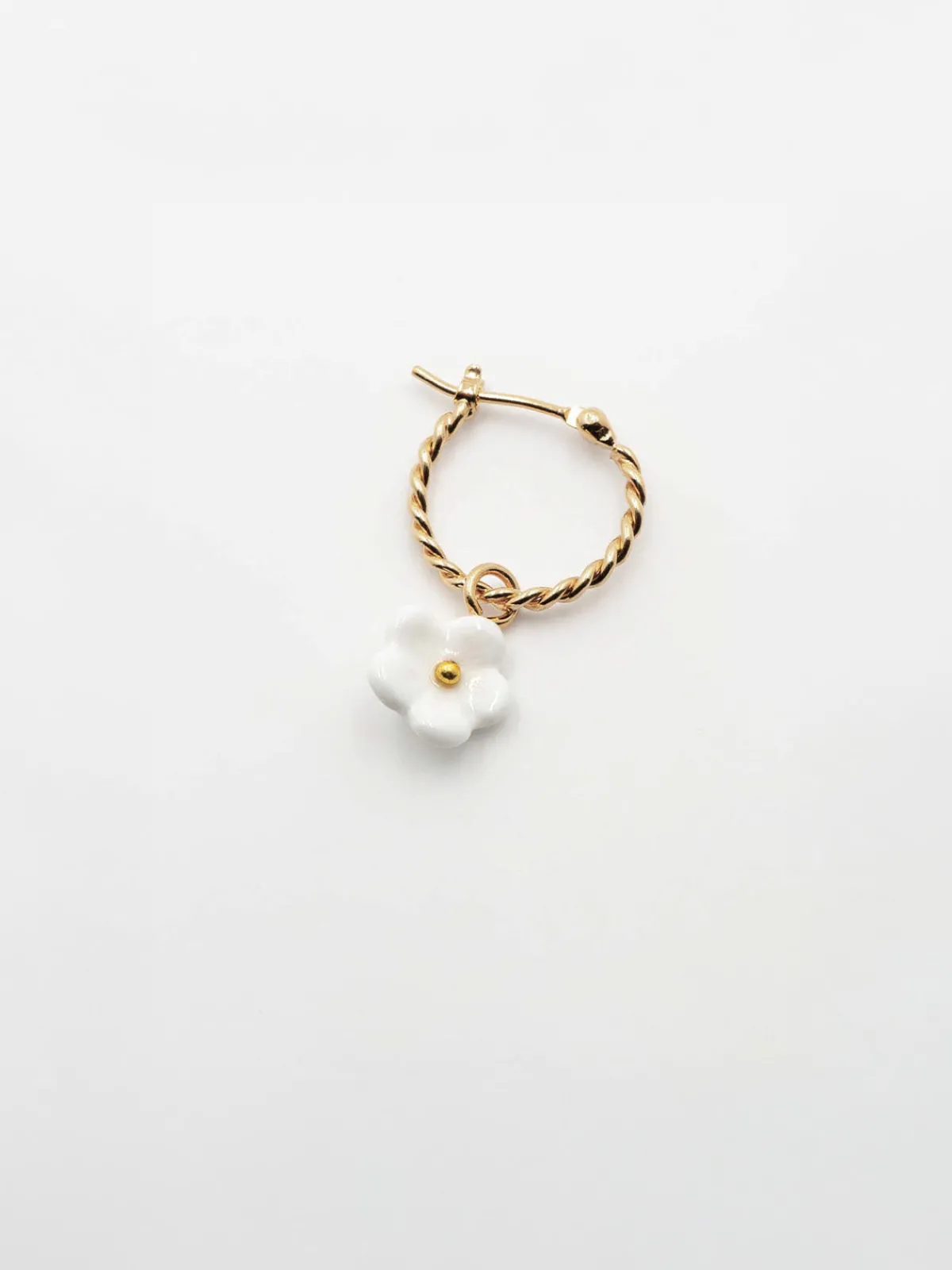 Mini créole fleur blanche - Vendue à l'unité>NACH BIJOUX Outlet
