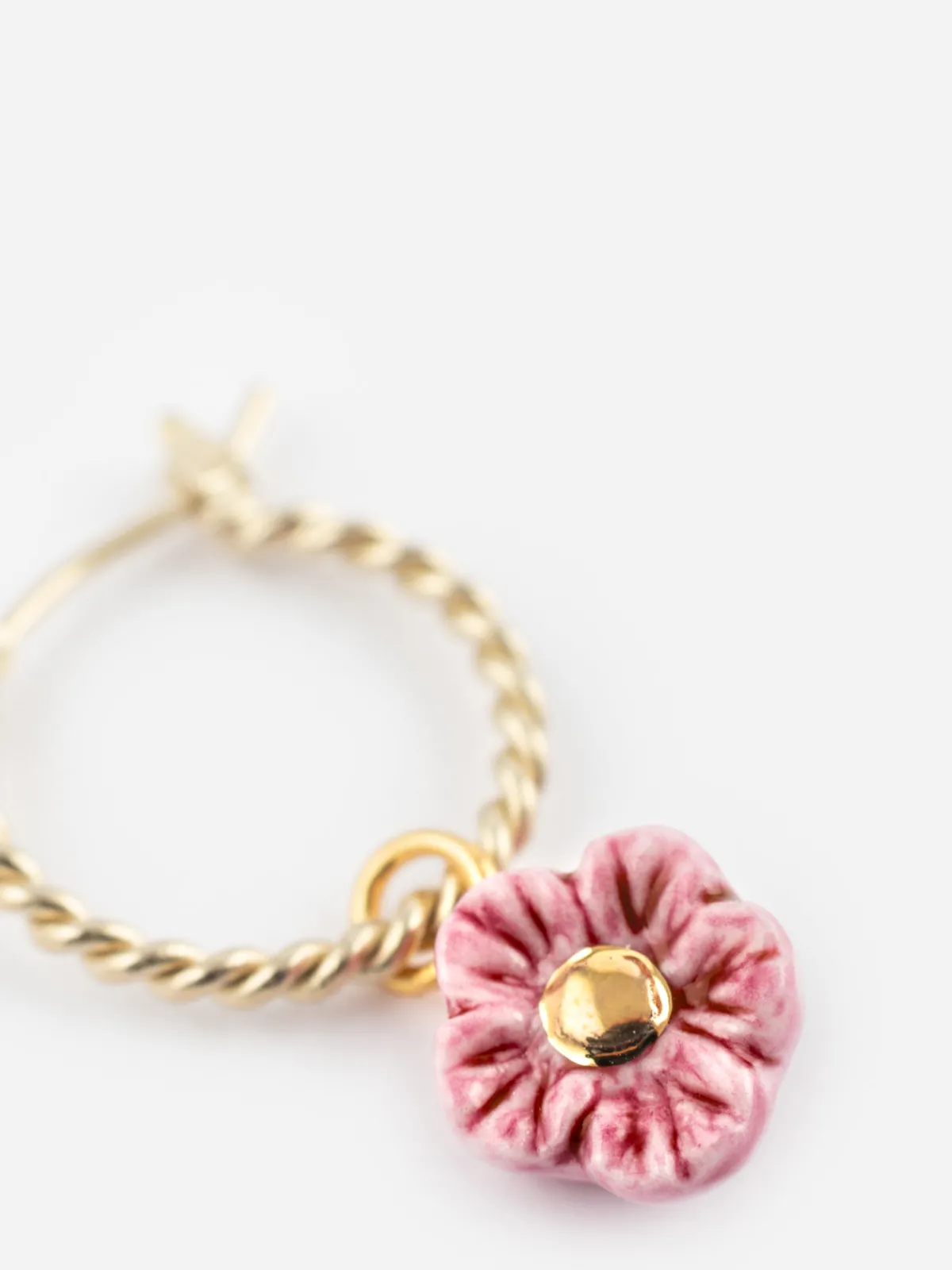 Mini créole fleur rose>NACH BIJOUX Hot