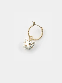 Mini créole léopard blanc et doré - Vendue à l'unité>NACH BIJOUX Hot