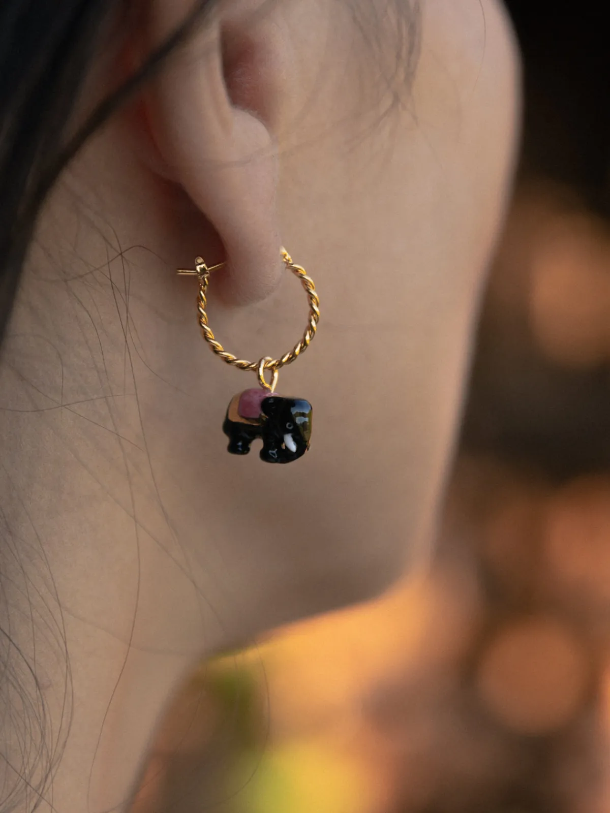 Mini créole éléphant d'Asie - Vendue à l'unité>NACH BIJOUX Clearance