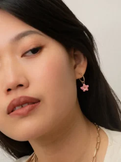 Mini créole lys rose - Vendue à l'unité>NACH BIJOUX