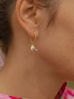Mini créole oiseau bleu - Vendue à l'unité>NACH BIJOUX Outlet