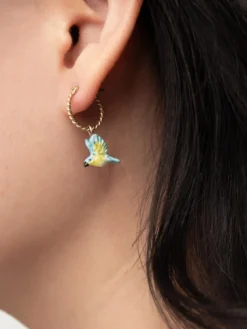 Mini créole Oiseau Paruline bleue - Vendue à l'unité>NACH BIJOUX Hot