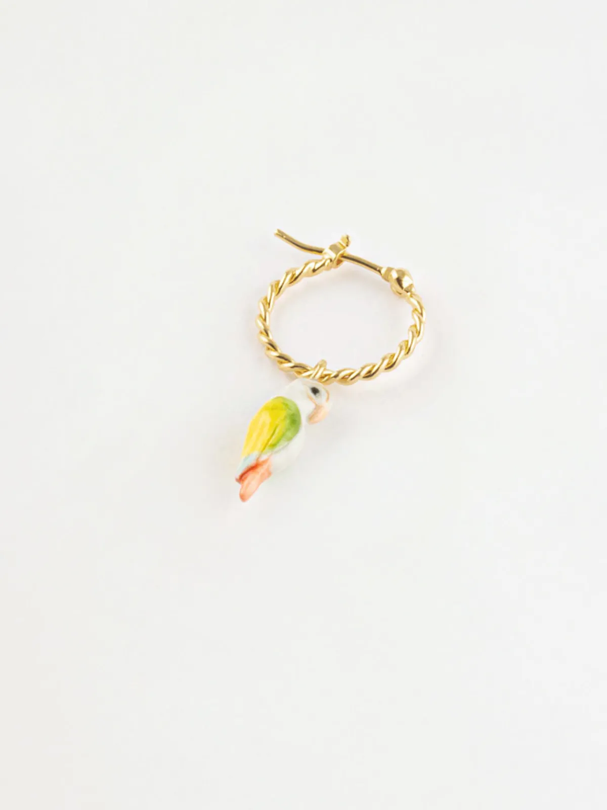 Mini créole perroquet blanc et vert - Vendue à l'unité>NACH BIJOUX