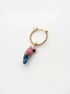 Mini créole perroquet rose - Vendue à l'unité>NACH BIJOUX Discount