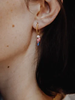 Mini créole perroquet rose - Vendue à l'unité>NACH BIJOUX Discount
