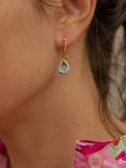 Mini créole plume de paon - Vendue à l'unité>NACH BIJOUX Discount