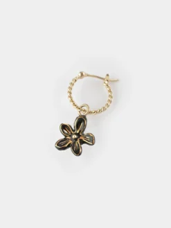 Mini créoles fleur d'Erine noire - vendue à l'unité>NACH BIJOUX Hot
