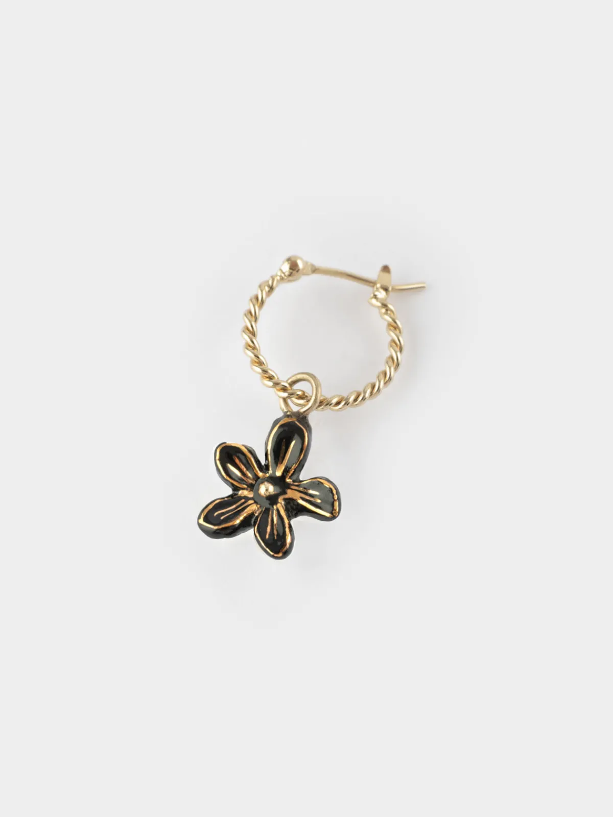 Mini créoles fleur d'Erine noire - vendue à l'unité>NACH BIJOUX Hot