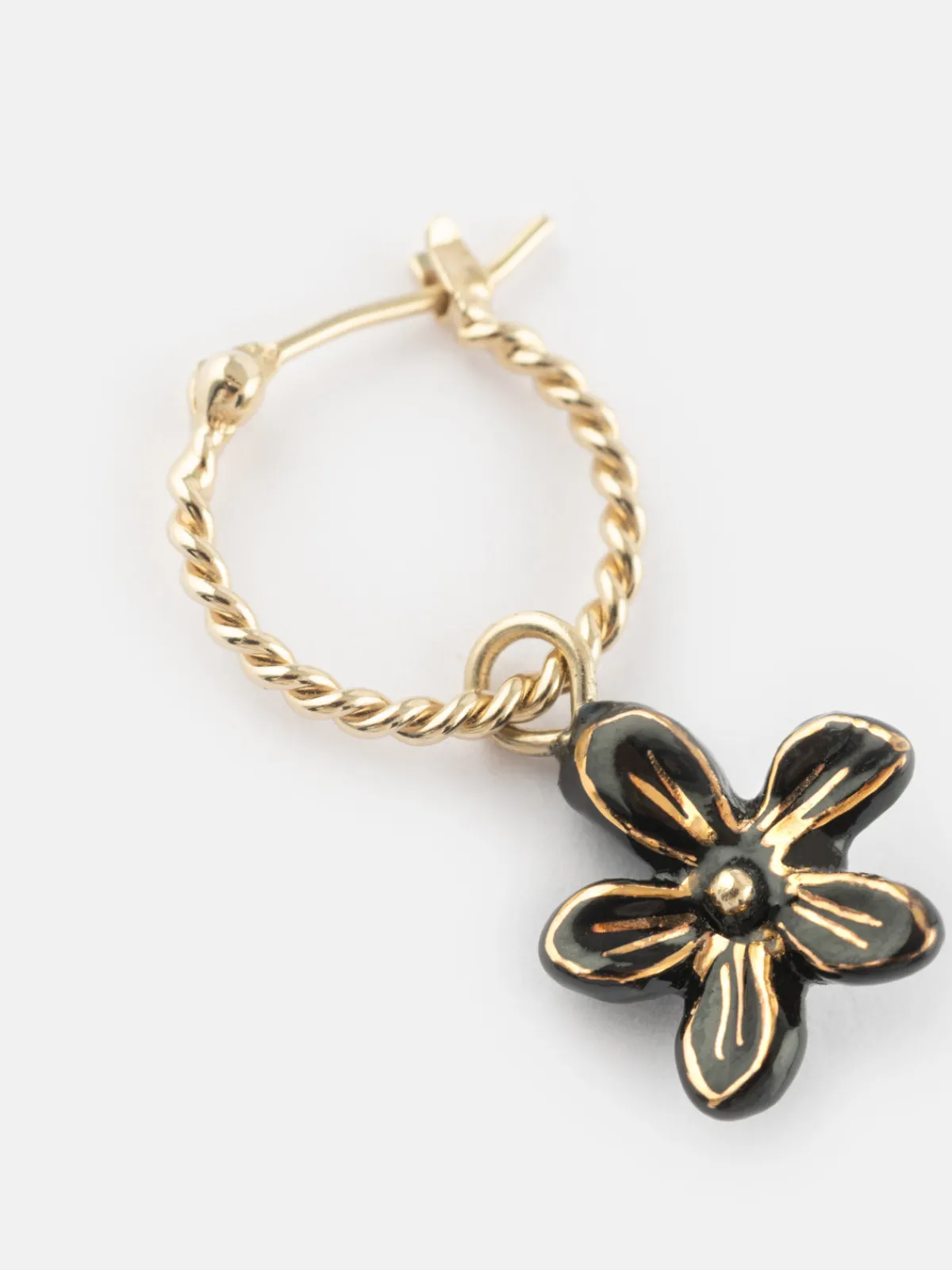 Mini créoles fleur d'Erine noire - vendue à l'unité>NACH BIJOUX Hot
