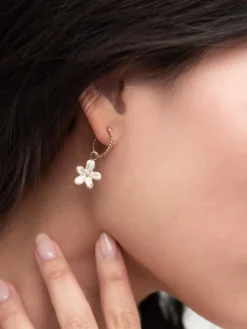 Mini créoles fleur d'Erine - vendue à l'unité>NACH BIJOUX Clearance