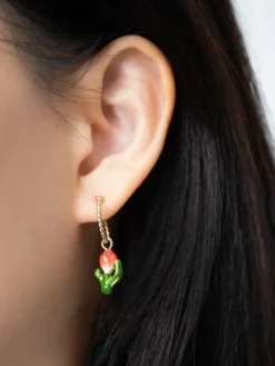 Mini créole Tulipe rouge - vendue à l'unité>NACH BIJOUX Clearance