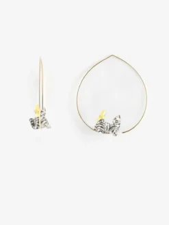 Moyennes créoles chat tabby et oiseau>NACH BIJOUX Discount