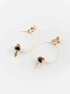 Moyennes créoles à clip feuille et coccinelle>NACH BIJOUX Outlet