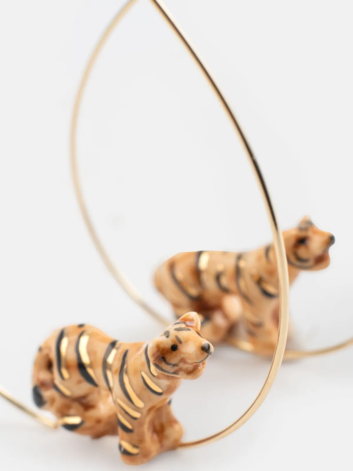 Moyennes créoles en porcelaine tigre>NACH BIJOUX Clearance