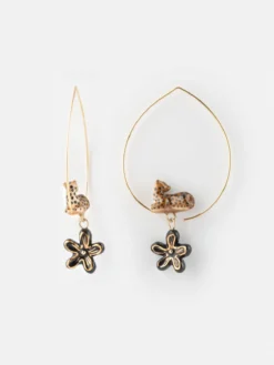 Moyennes créoles léopard et fleur d'Erine>NACH BIJOUX