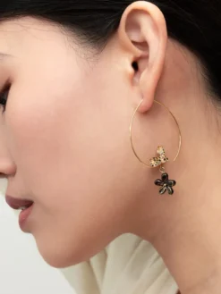 Moyennes créoles léopard et fleur d'Erine>NACH BIJOUX
