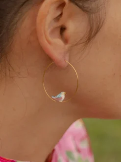 Moyennes créoles oiseau bleu>NACH BIJOUX Outlet