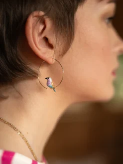 Moyennes créoles oiseau Rollier>NACH BIJOUX Discount
