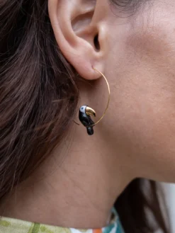 Moyennes créoles toucan bec doré>NACH BIJOUX Discount