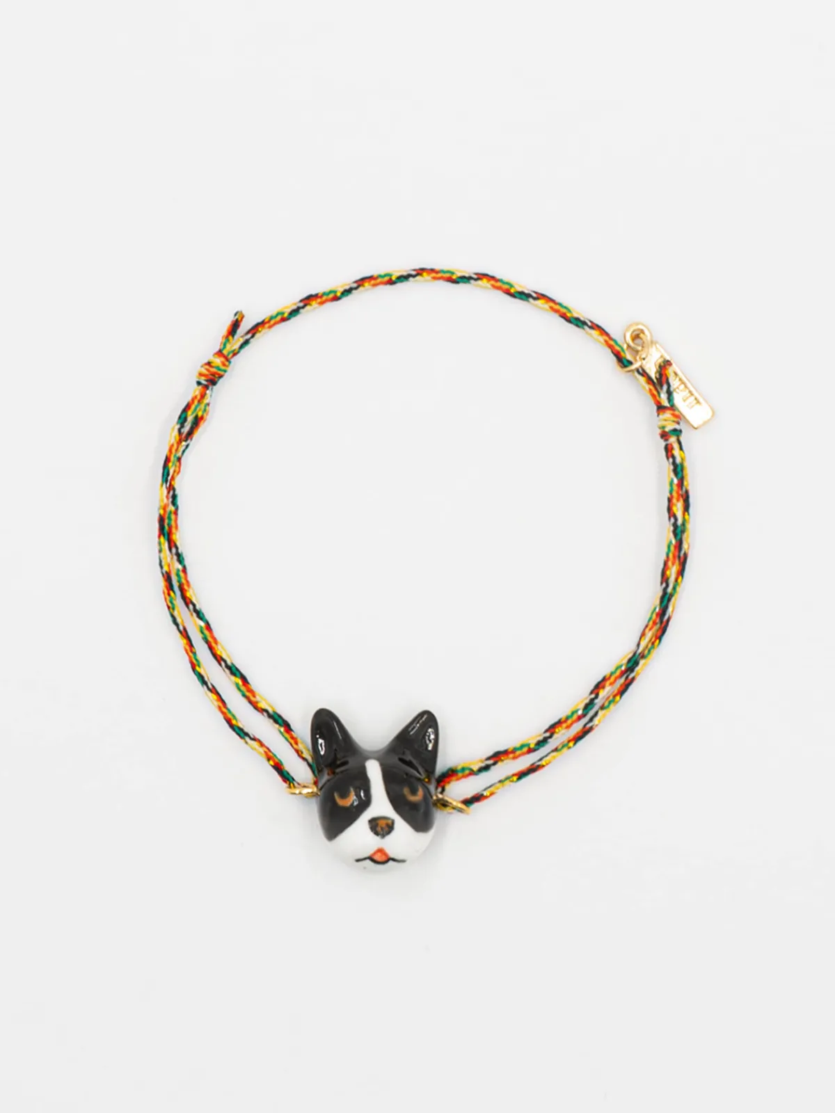 Multicolored bulldog cord bracelet>NACH BIJOUX Sale