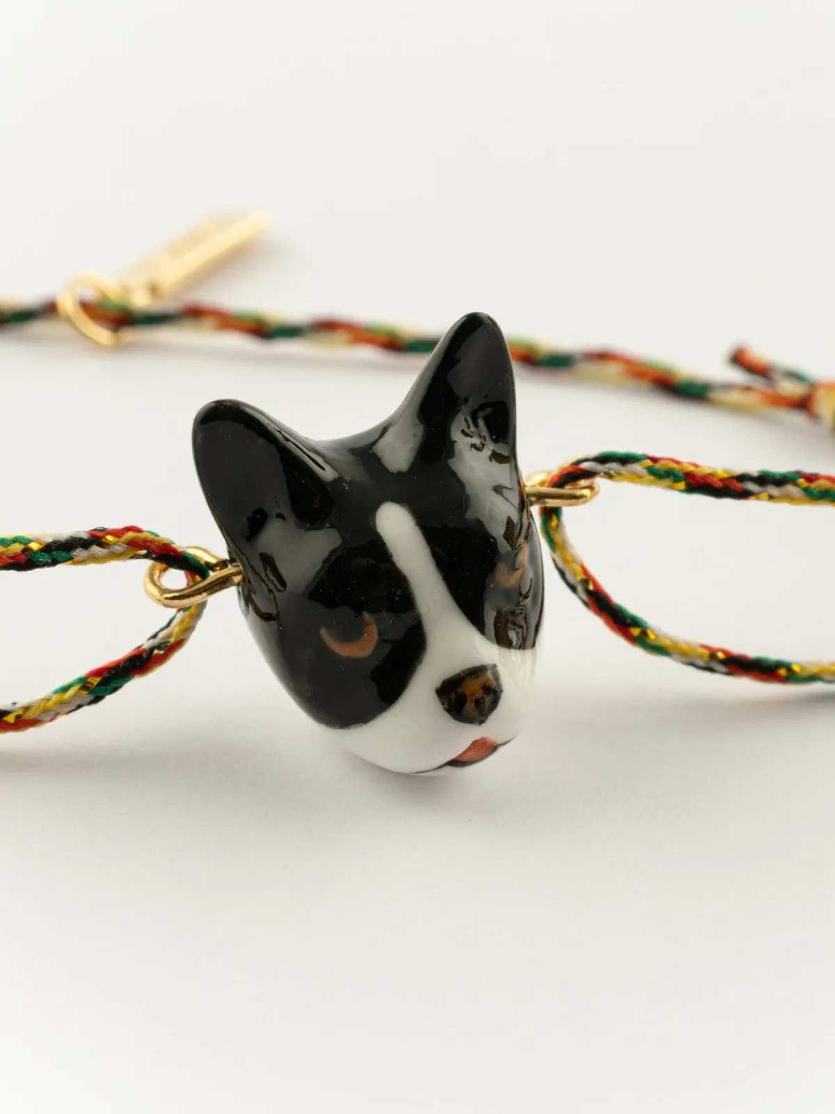 Multicolored bulldog cord bracelet>NACH BIJOUX Sale