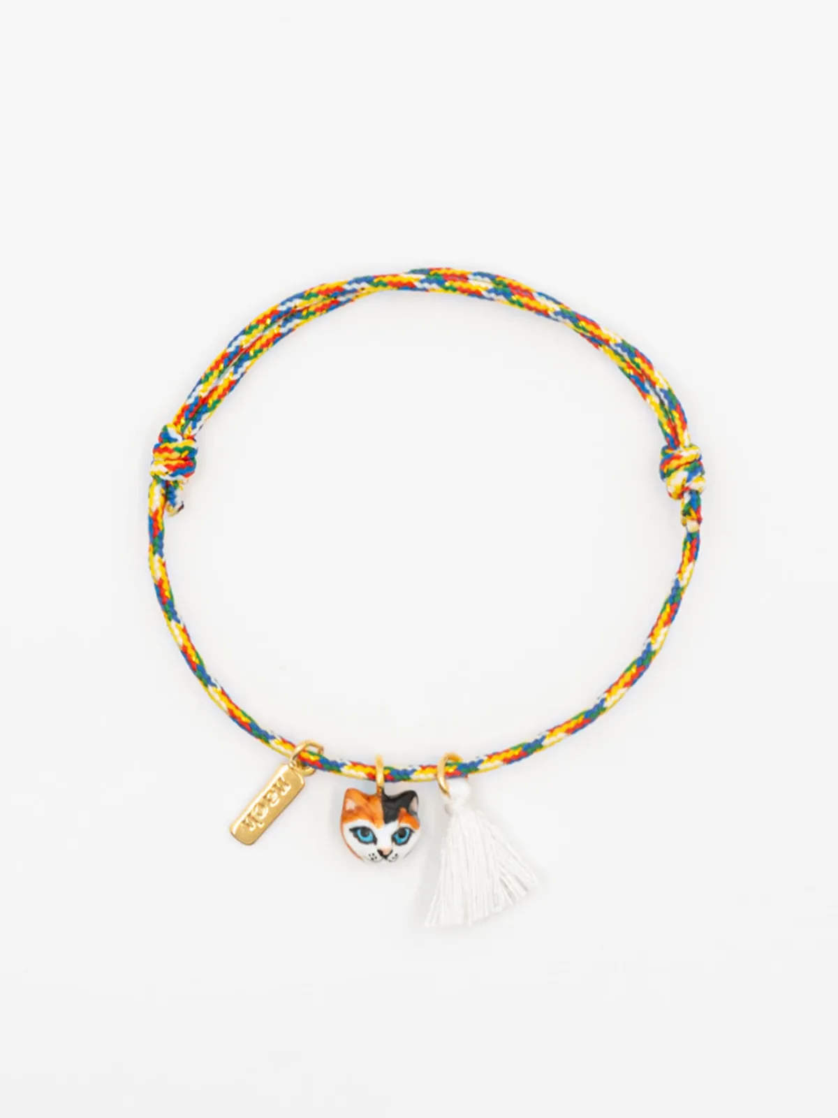 Multicolored cat cord bracelet with tassel>NACH BIJOUX Outlet