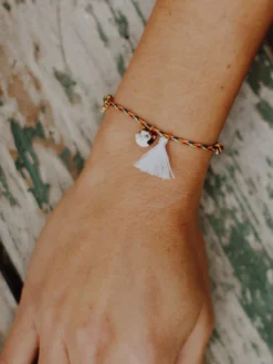 Multicolored cat cord bracelet with tassel>NACH BIJOUX Outlet