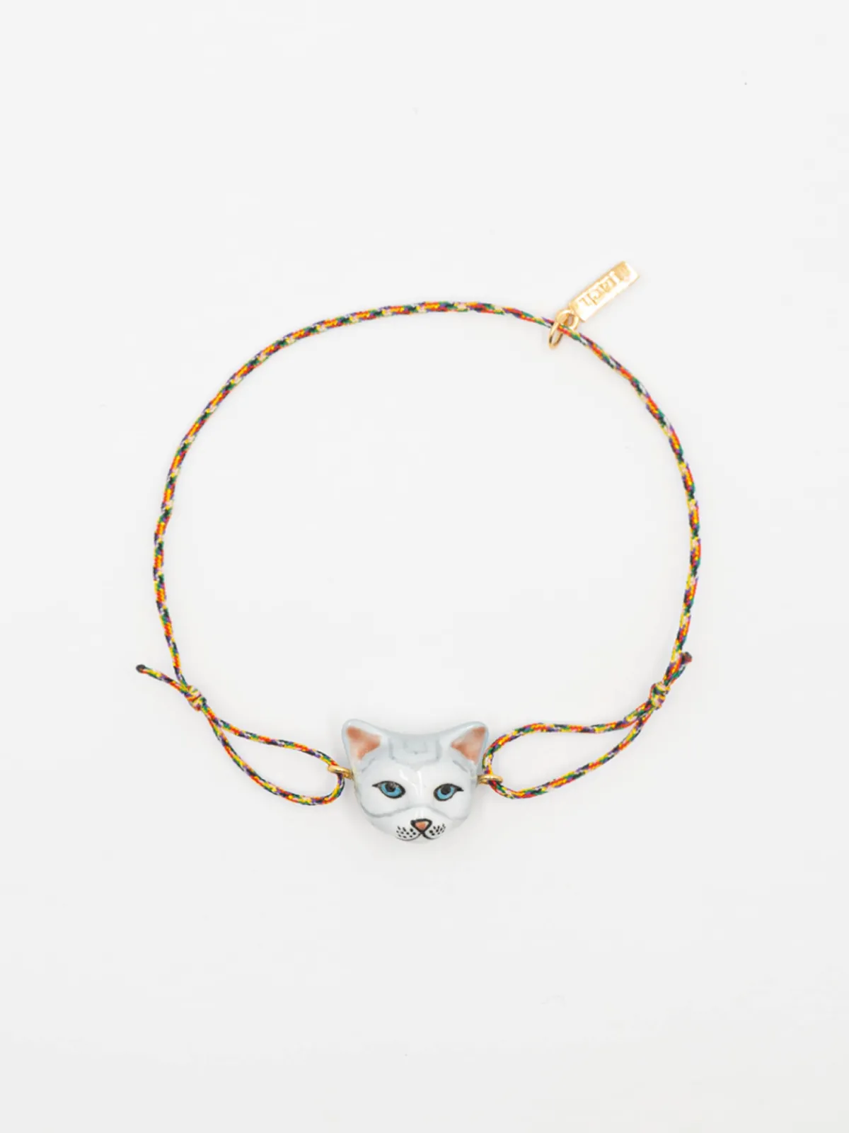 Multicolored tabby cat cord bracelet>NACH BIJOUX Outlet