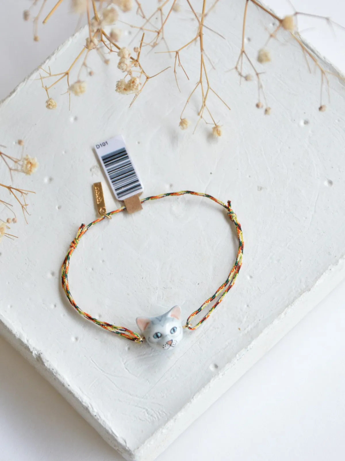 Multicolored tabby cat cord bracelet>NACH BIJOUX Outlet