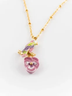 Parrot and pansy necklace>NACH BIJOUX Hot