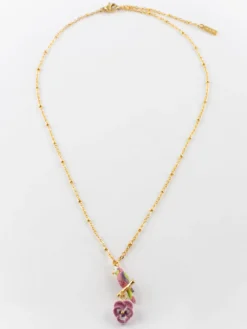 Parrot and pansy necklace><noscript><img width=
