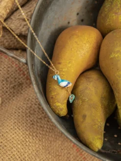 Peacock on branch necklace><noscript><img width=