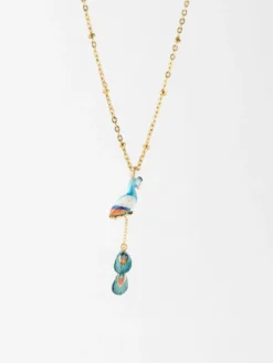 Peacock on branch necklace><noscript><img width=