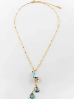 Peacock on branch necklace><noscript><img width=