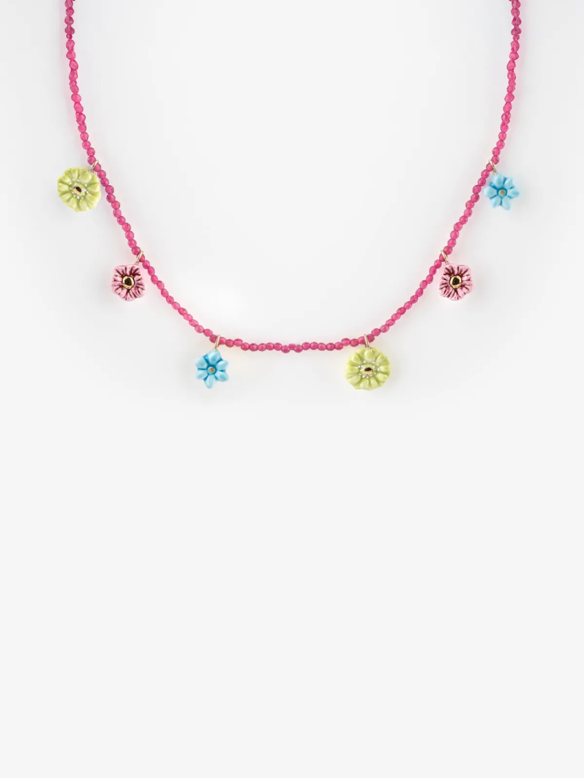 Pearl and flower necklace>NACH BIJOUX New