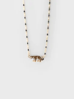 Pearl and leopard necklace>NACH BIJOUX Clearance