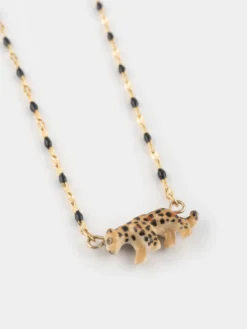 Pearl and leopard necklace><noscript><img width=