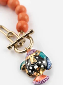 Pearl and spotted fish necklace><noscript><img width=