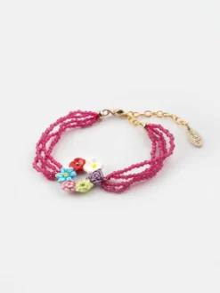 Pearl bracelet with flower crown>NACH BIJOUX Outlet