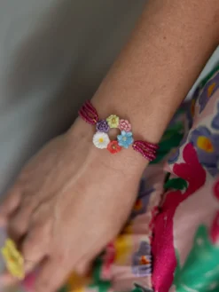 Pearl bracelet with flower crown>NACH BIJOUX Outlet