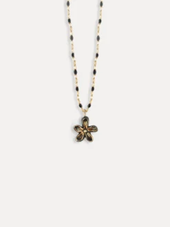Pearl necklace and black Erine flower>NACH BIJOUX Sale