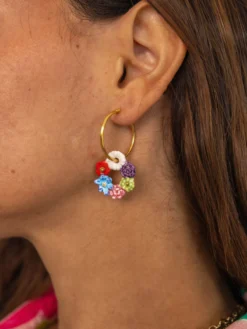 Petites créoles couronne de fleurs>NACH BIJOUX Sale