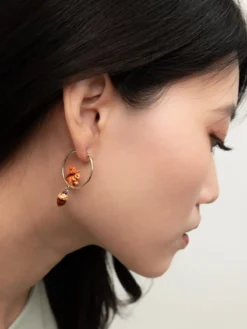 Petites créoles rondes écureuil et gland>NACH BIJOUX Discount
