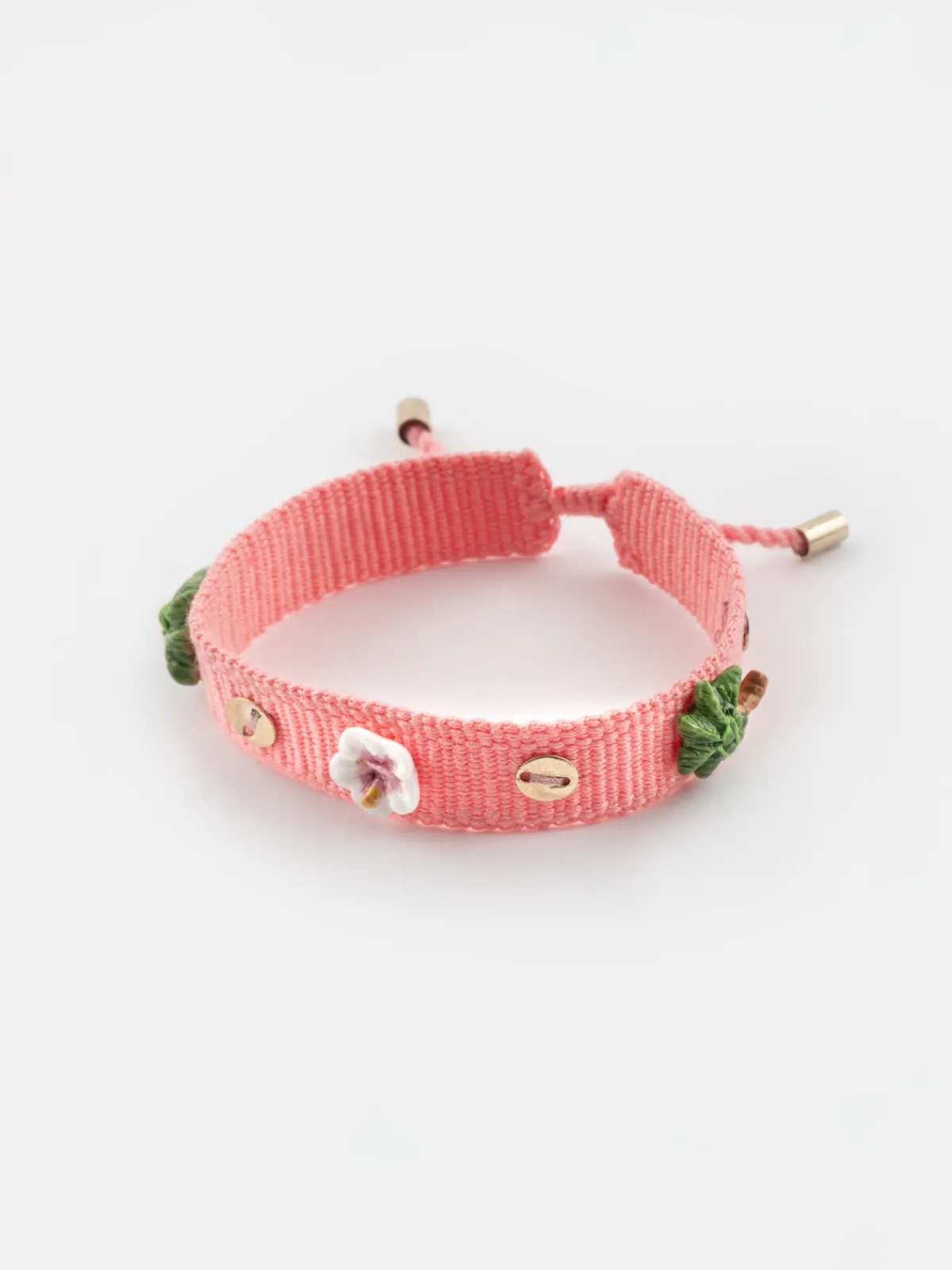 Pink braided bracelet with charms>NACH BIJOUX Sale