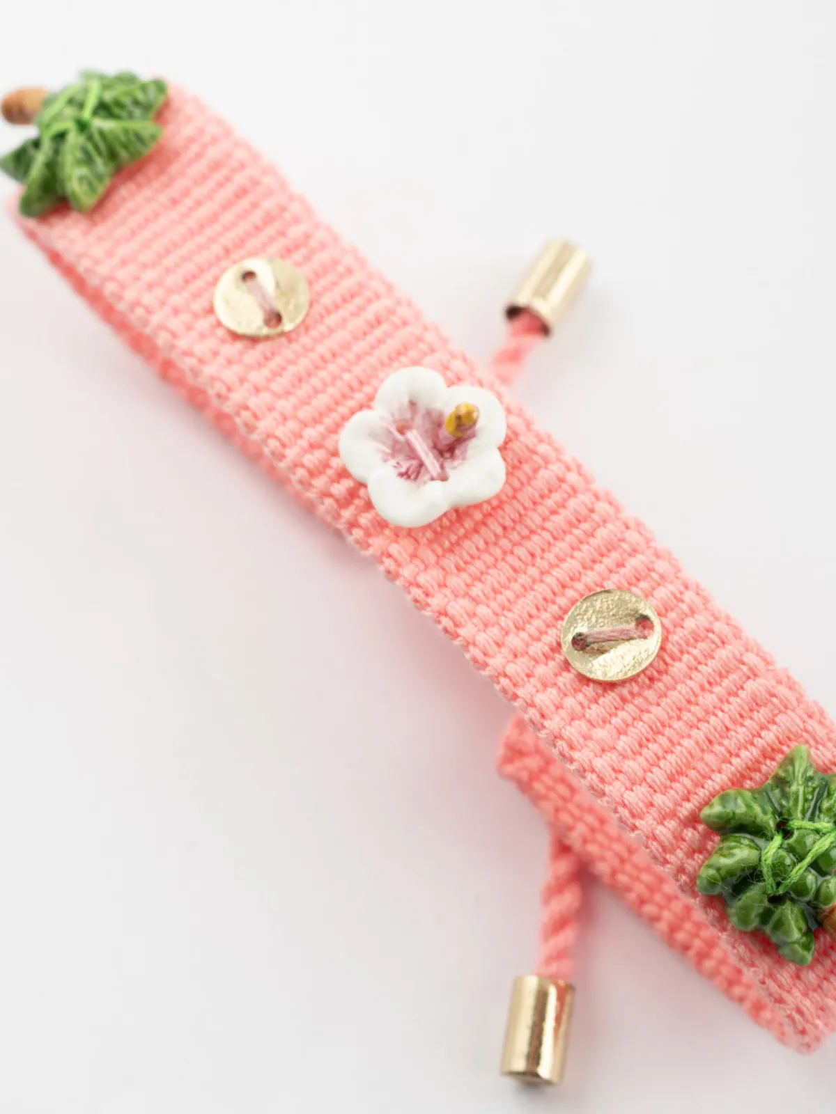 Pink braided bracelet with charms>NACH BIJOUX Sale