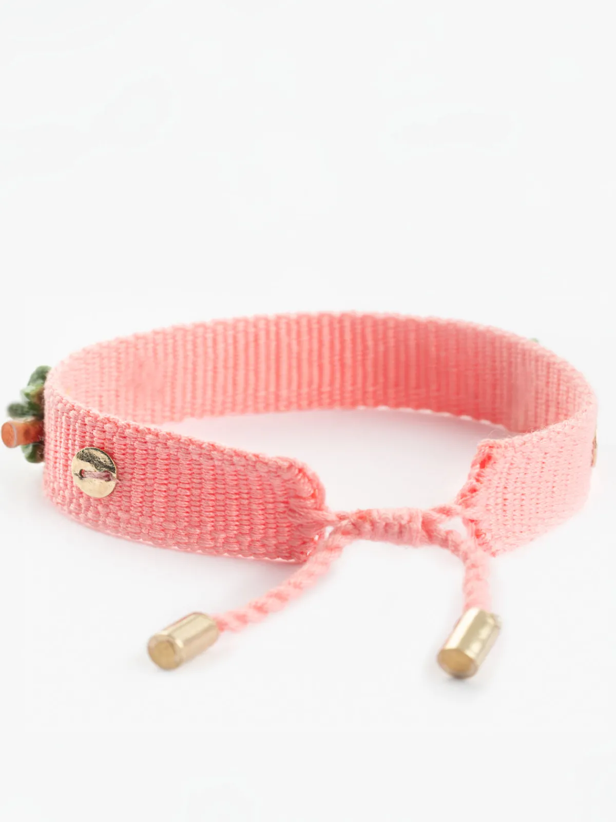 Pink braided bracelet with charms>NACH BIJOUX Sale