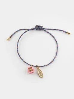 Pink flower cord bracelet>NACH BIJOUX Outlet